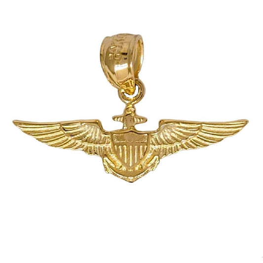 14K Yellow Gold Navy Pendant Charm