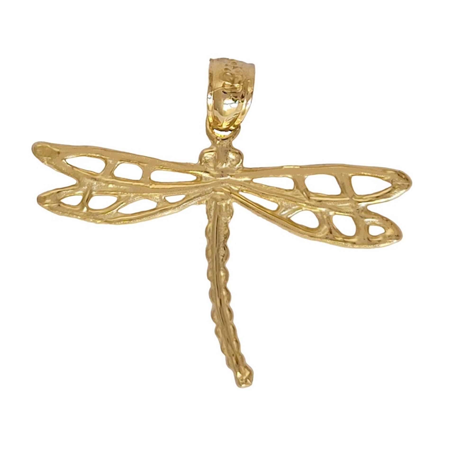 14K Yellow Gold Dragonfly Pendant