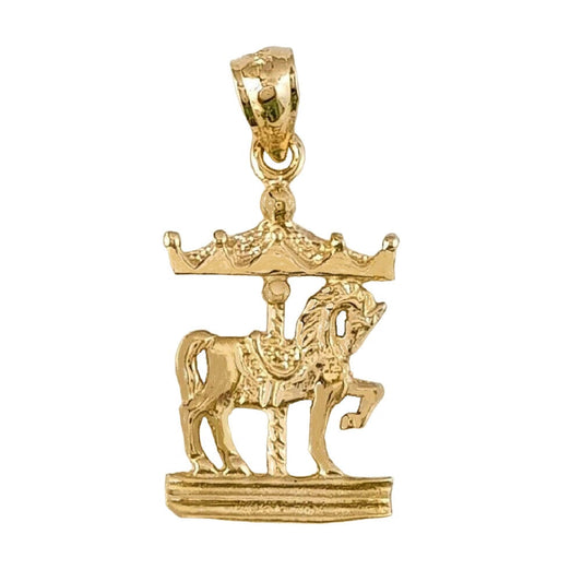 14K Yellow Gold Carousel Pendant