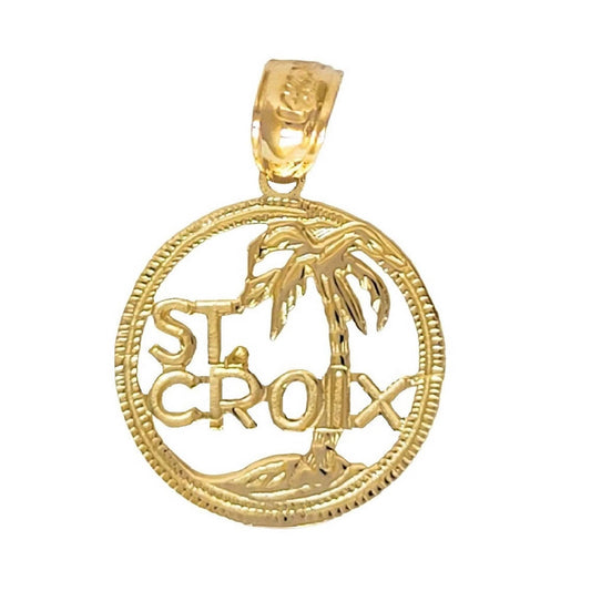14k Yellow Gold St. Croix Virgin Islands Pendant