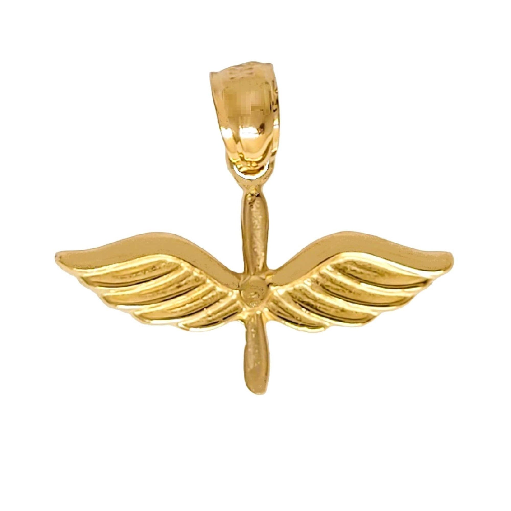 14K Yellow Gold US Army Aviation Air Force Pilot Wing Pendant