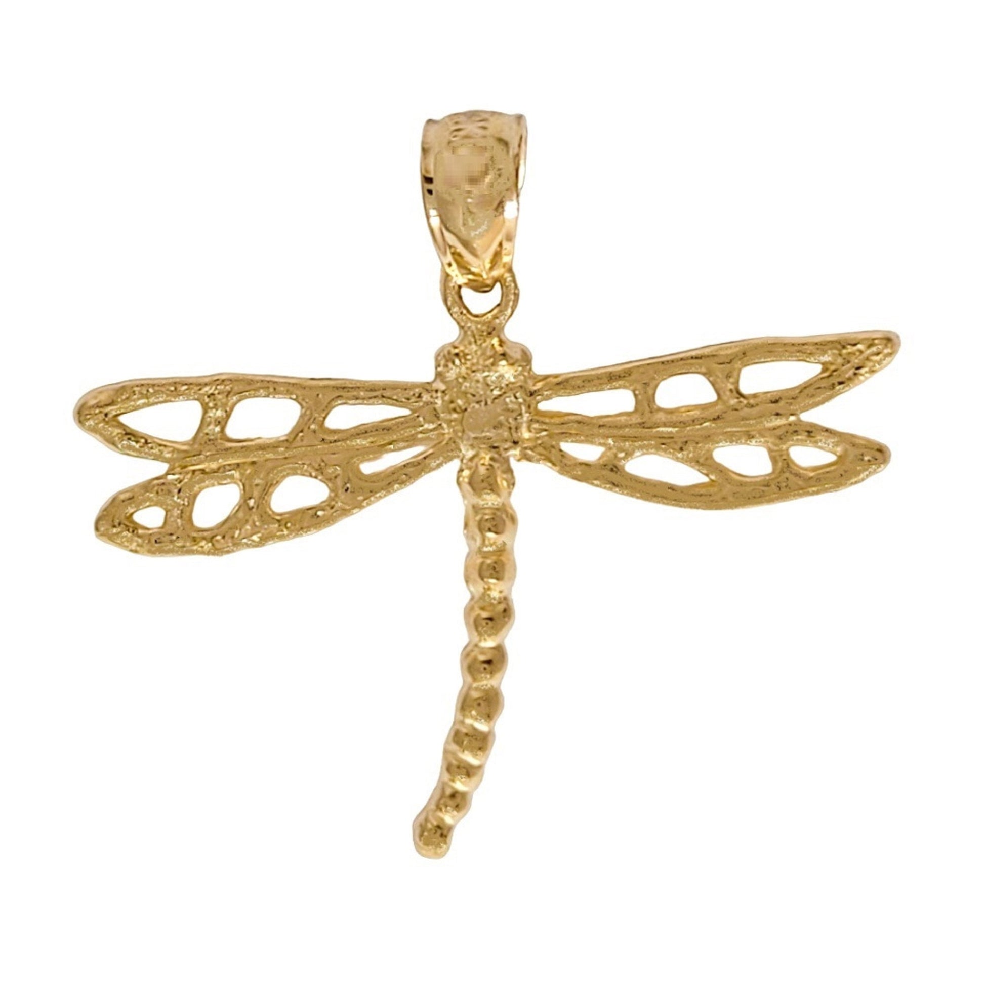 14K Yellow Gold Dragonfly Pendant