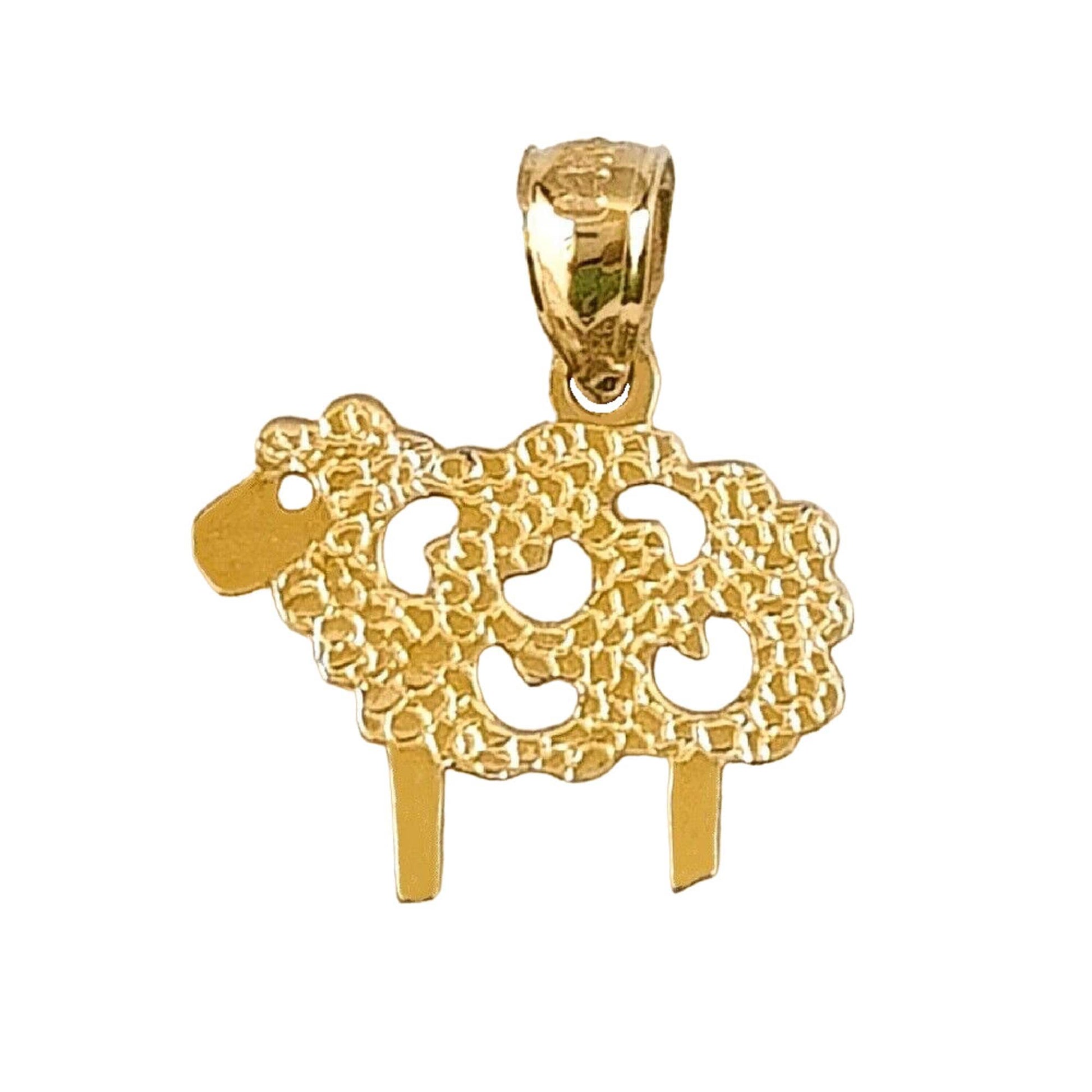 14K Yellow Gold Sheep Pendant