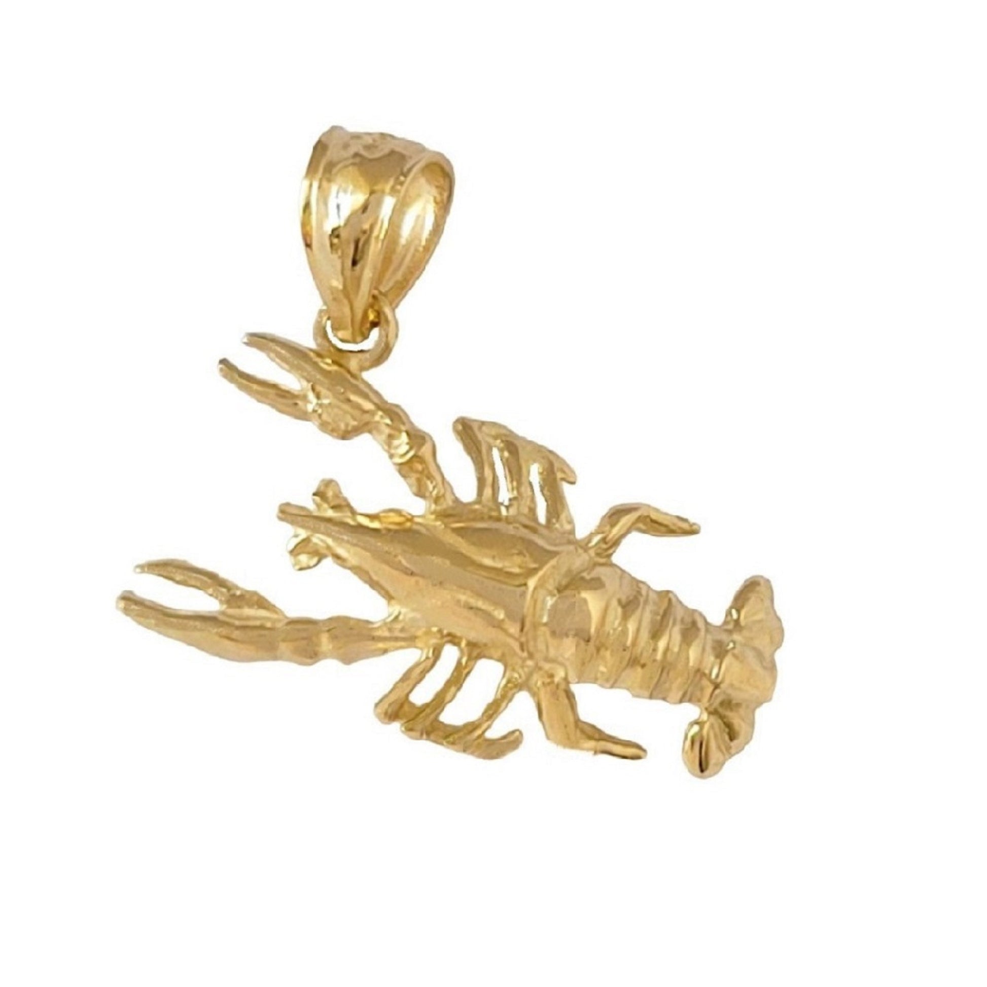 14K Yellow Gold Lobster Pendant