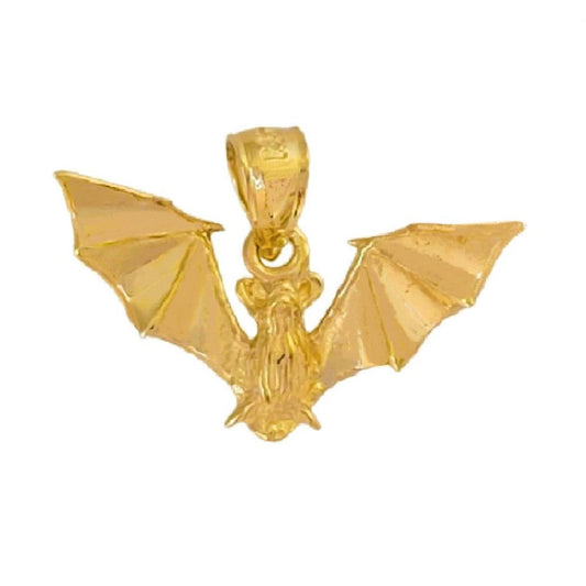 14K Yellow Gold Bat 3D Pendant