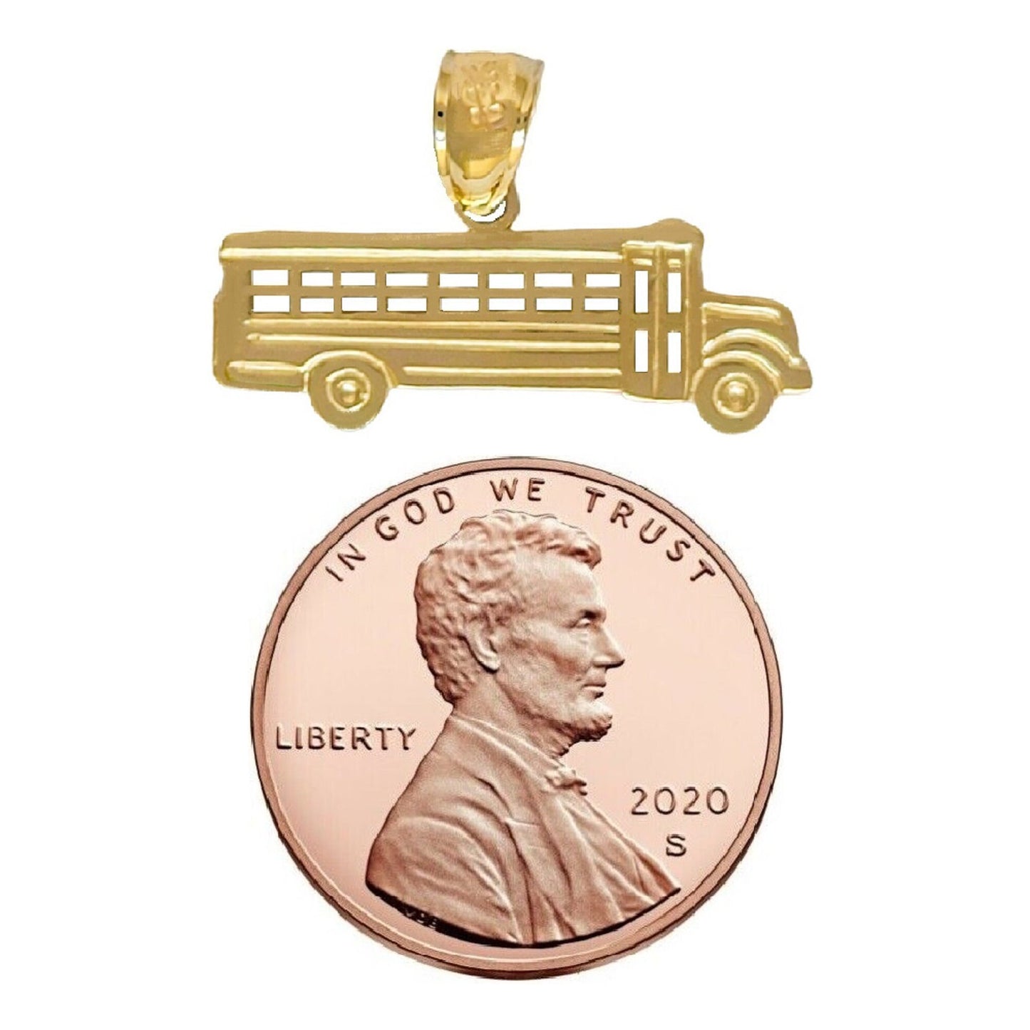14K Yellow Gold SCHOOL BUS Pendant