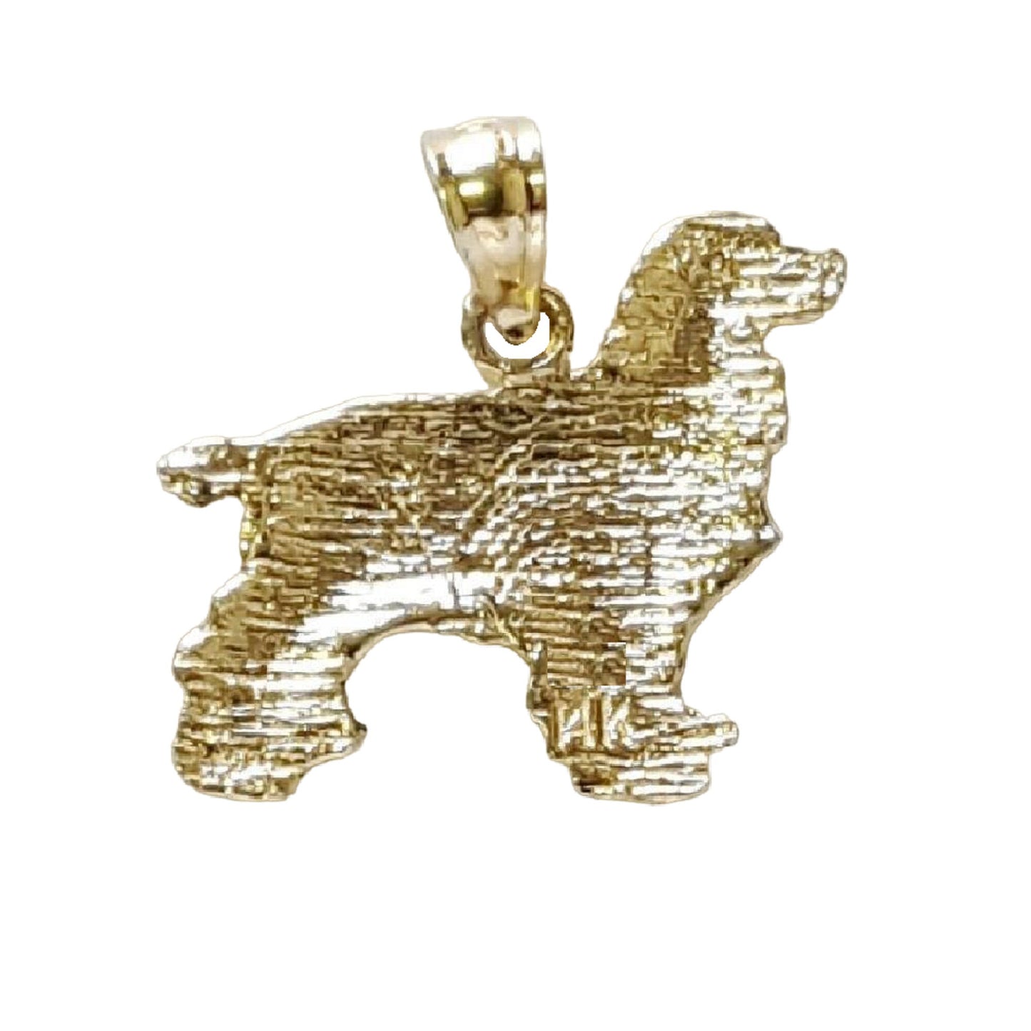 14K Yellow Gold Cocker Spaniel Dog Pendant