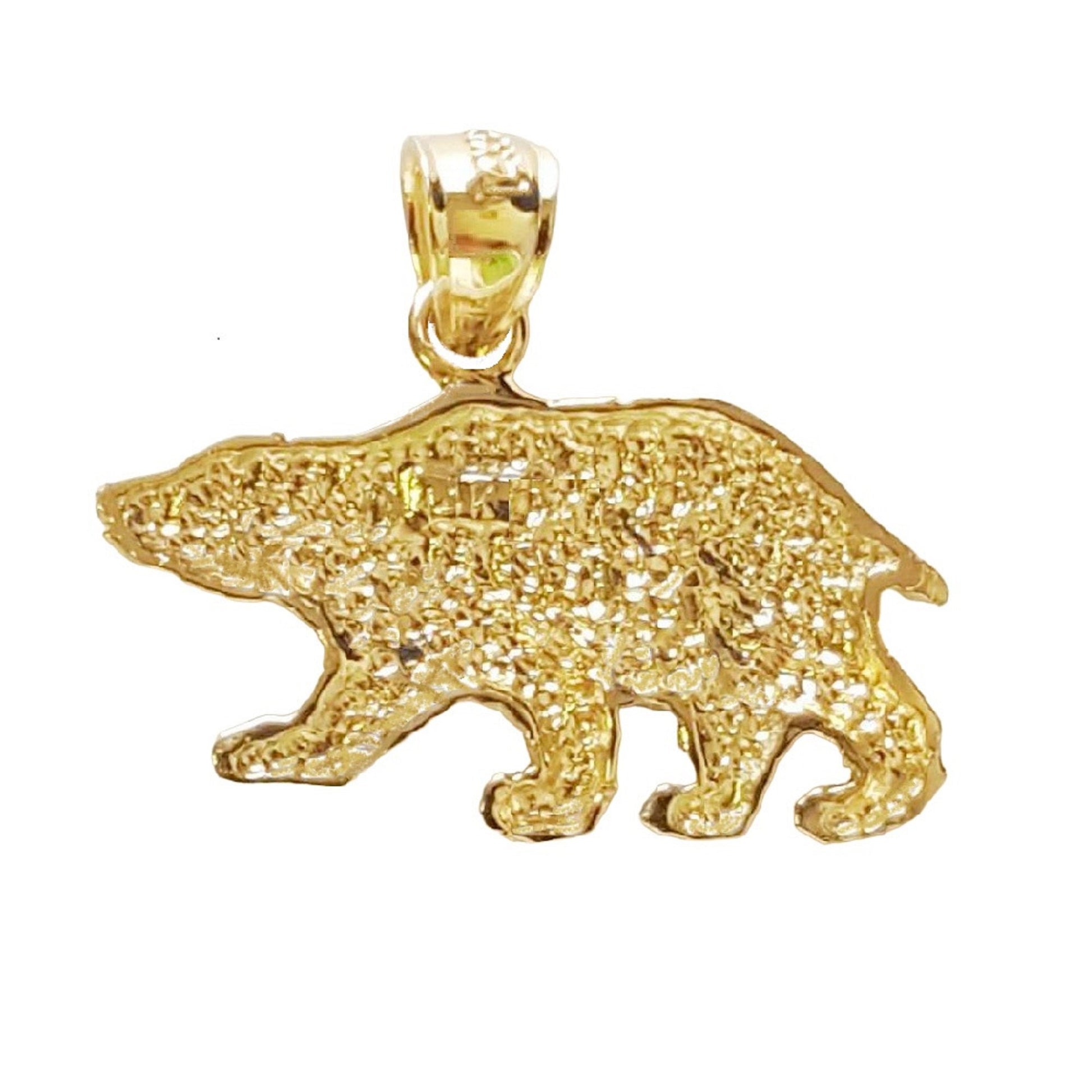 14K Yellow Gold Bear Pendant