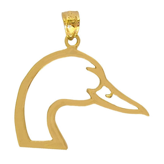 14K Yellow Gold Duck Head Pendant