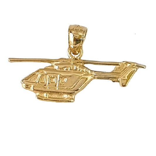 14K Yellow Gold HELICOPTER Pendant