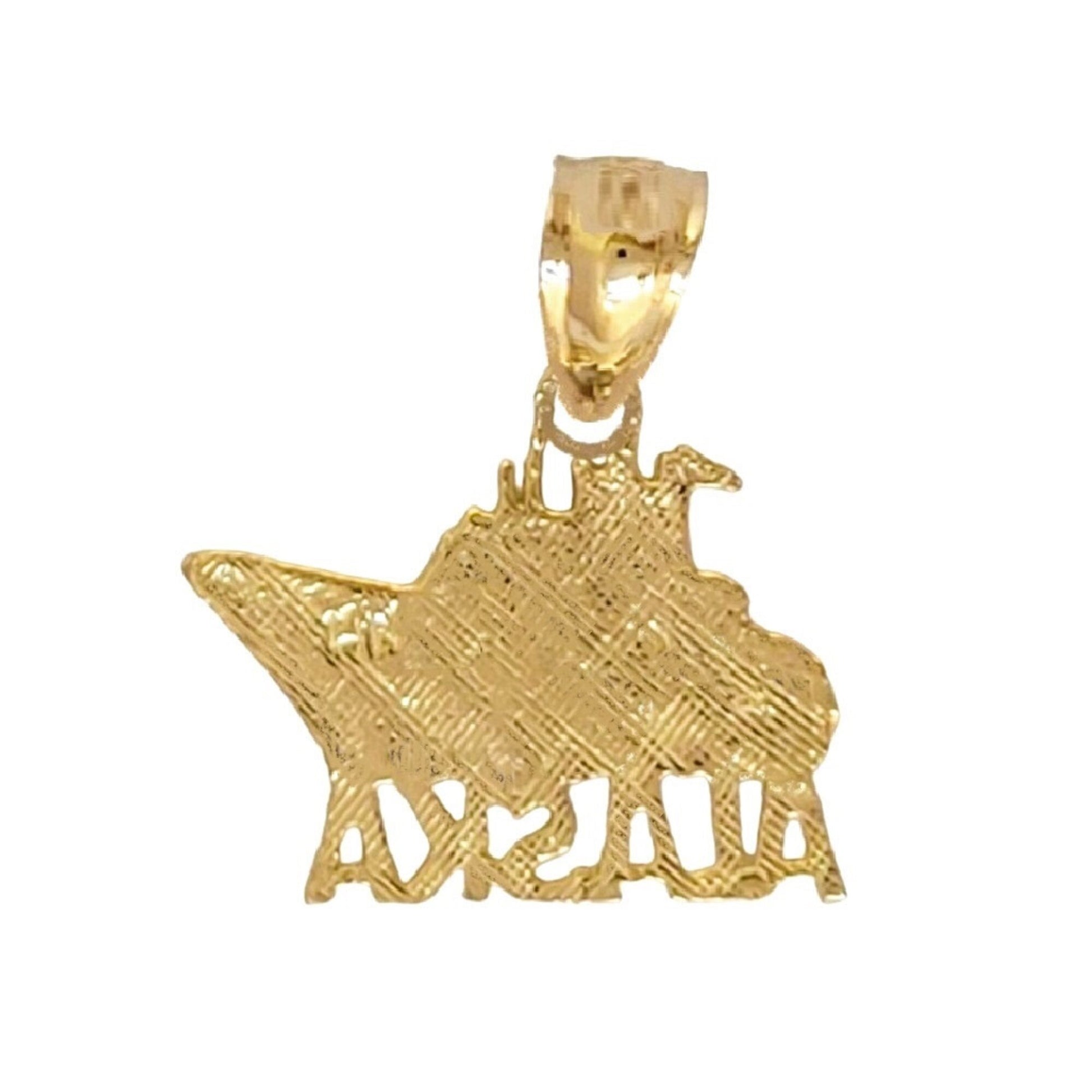 14K Yellow Gold Alaska Cruise Ship Pendant