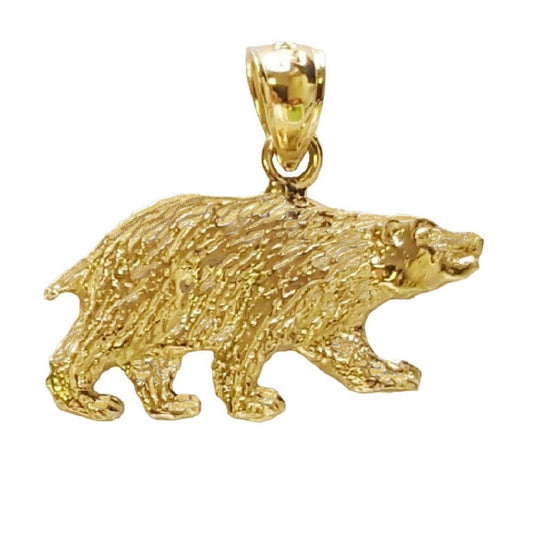 14K Yellow Gold Bear Pendant