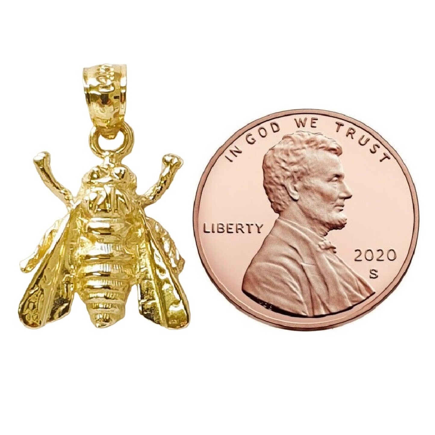 14K Yellow Gold Bee Pendant