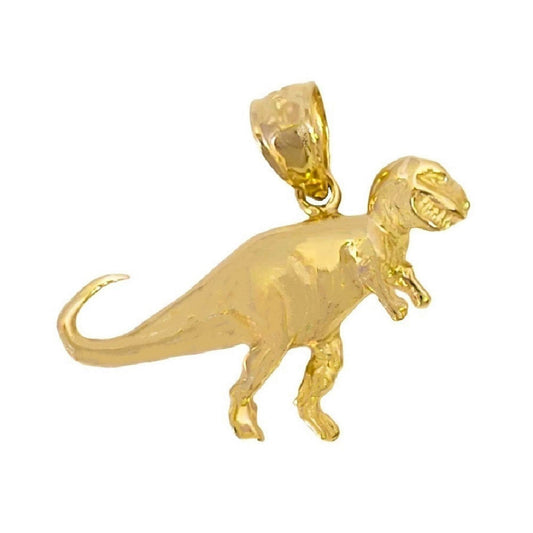 14K Yellow Gold T-Rex Dinosaur Pendant
