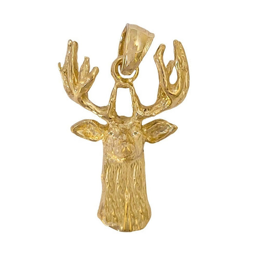 14K Yellow Gold Deer Pendant