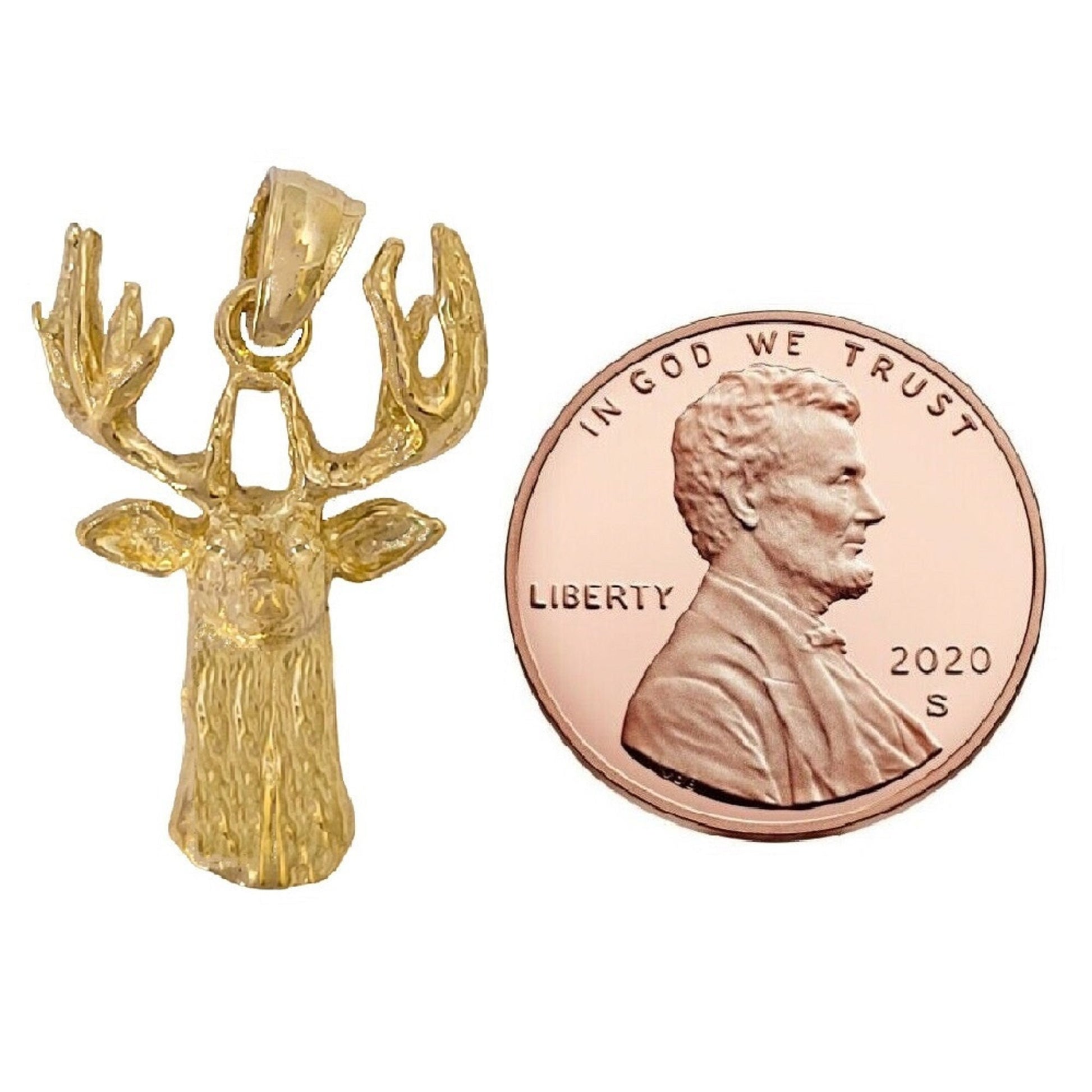 14K Yellow Gold Deer Pendant