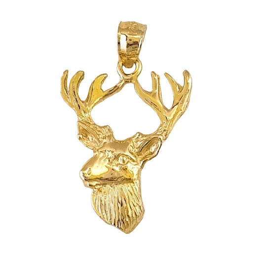14K Yellow Gold Deer Pendant