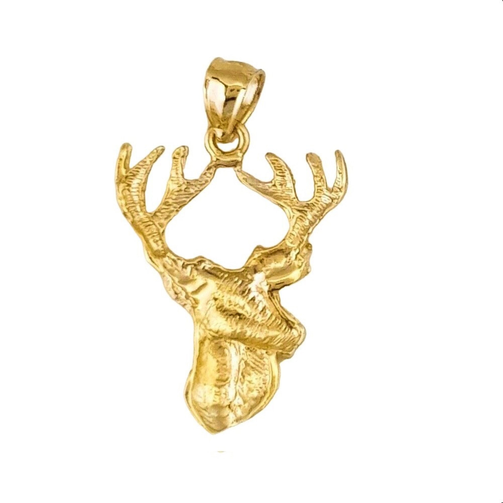 14K Yellow Gold Deer Pendant