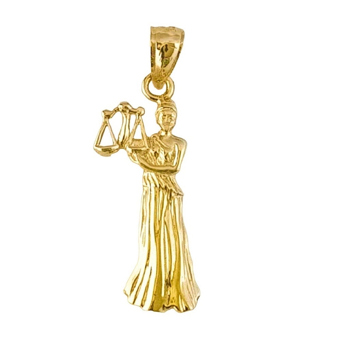 14k Yellow Gold Lady of Justice Pendant