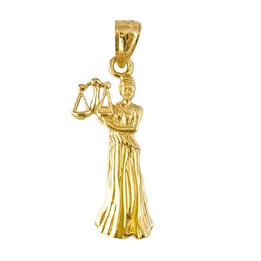 14k Yellow Gold Lady of Justice Pendant