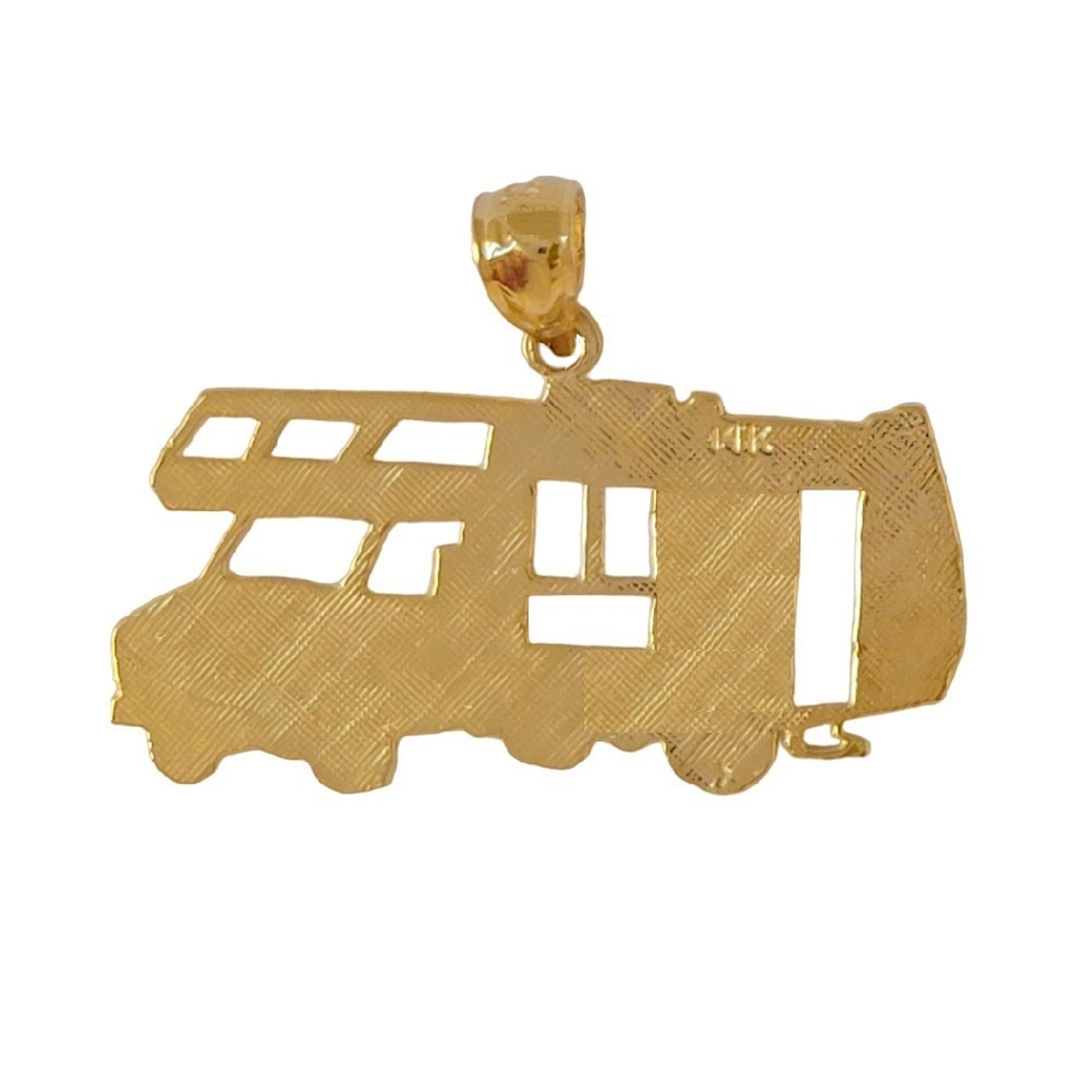 14k Yellow Gold RV Camper Recreational Vehicle Pendant