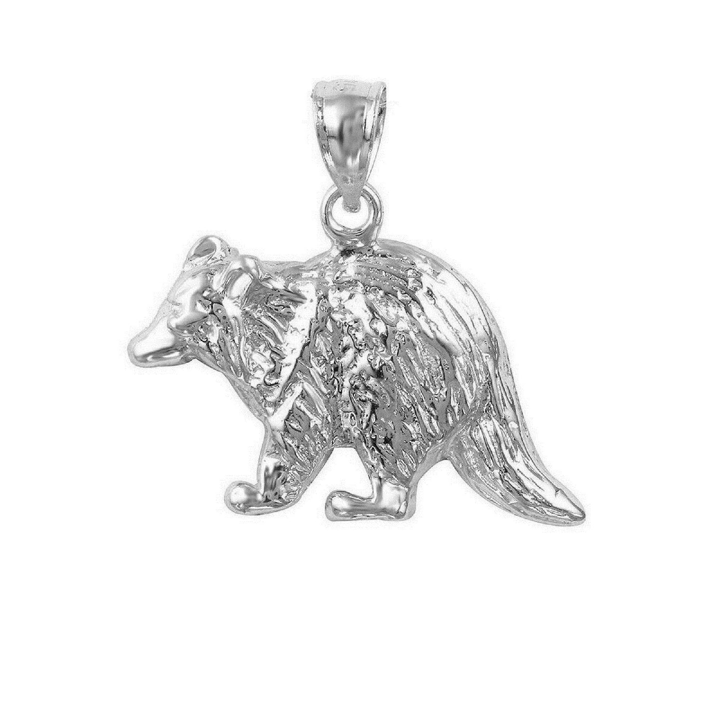 925 Sterling Silver Necklace w/ RACCOON Pendant Charm