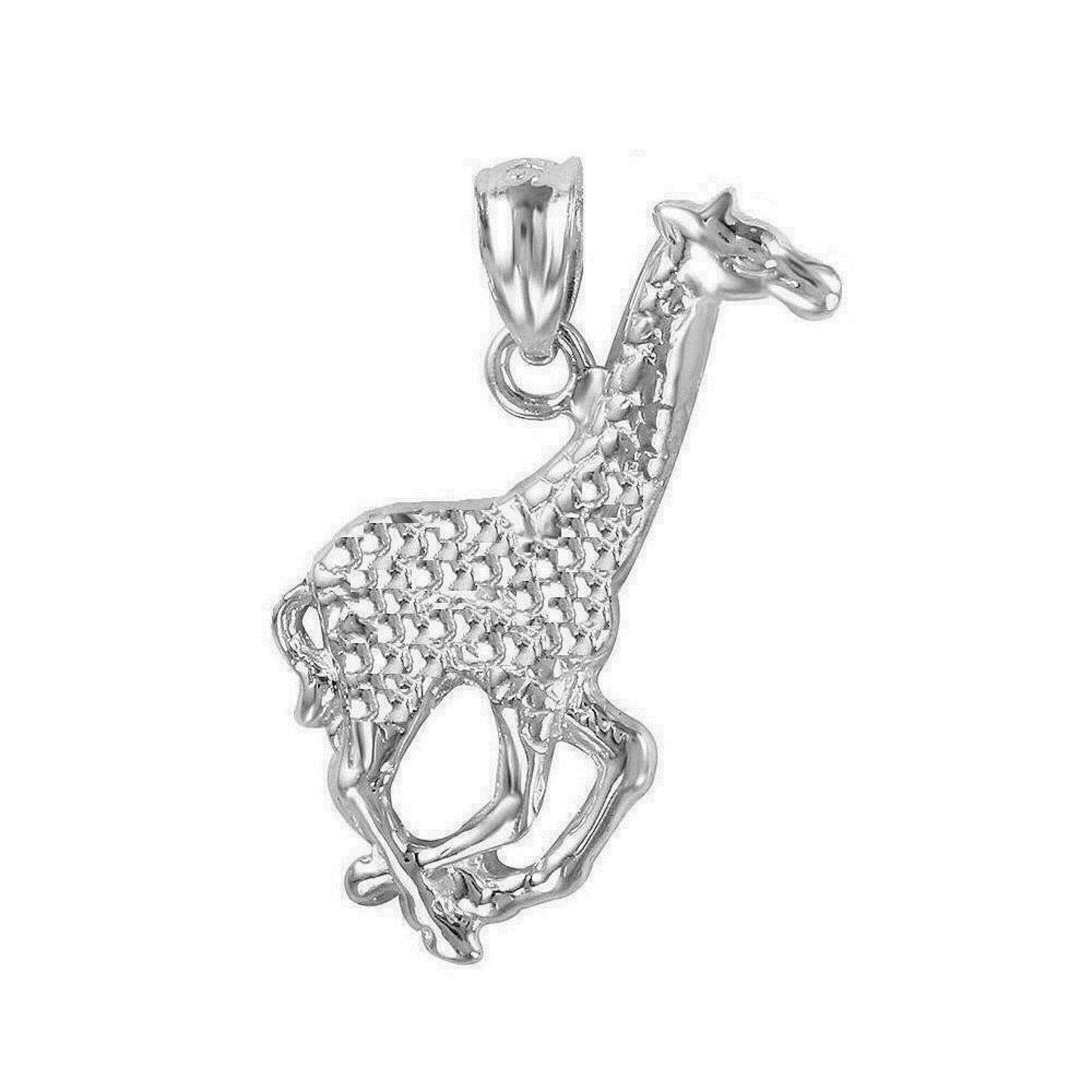 925 Sterling Silver Necklace w/ Giraffe Pendant Charm