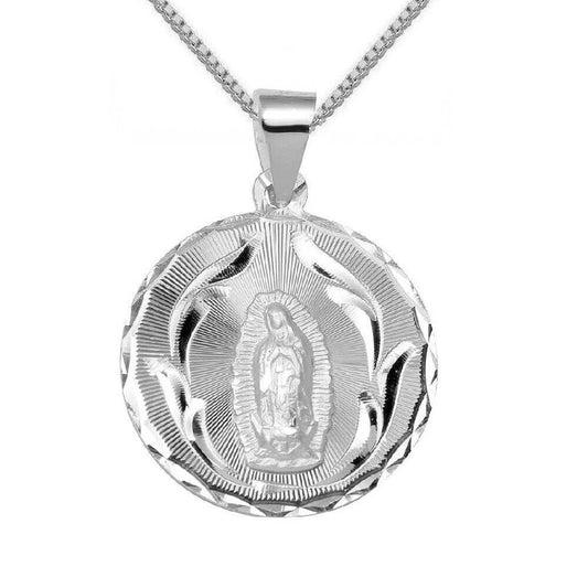 925 Sterling Silver Necklace w/ Our Lady of Guadalupe Pendant