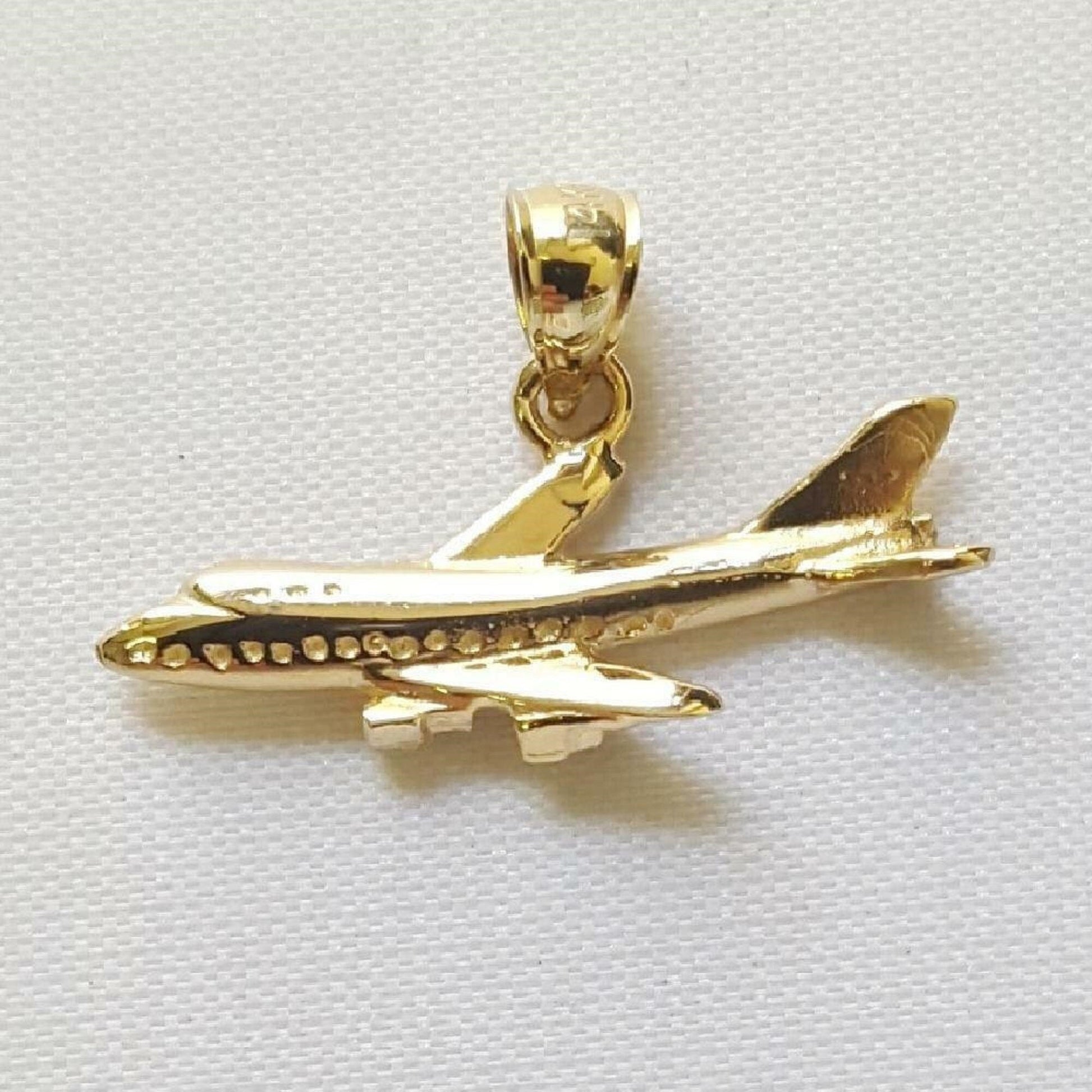 14K Yellow Gold AIRPLANE Pendant