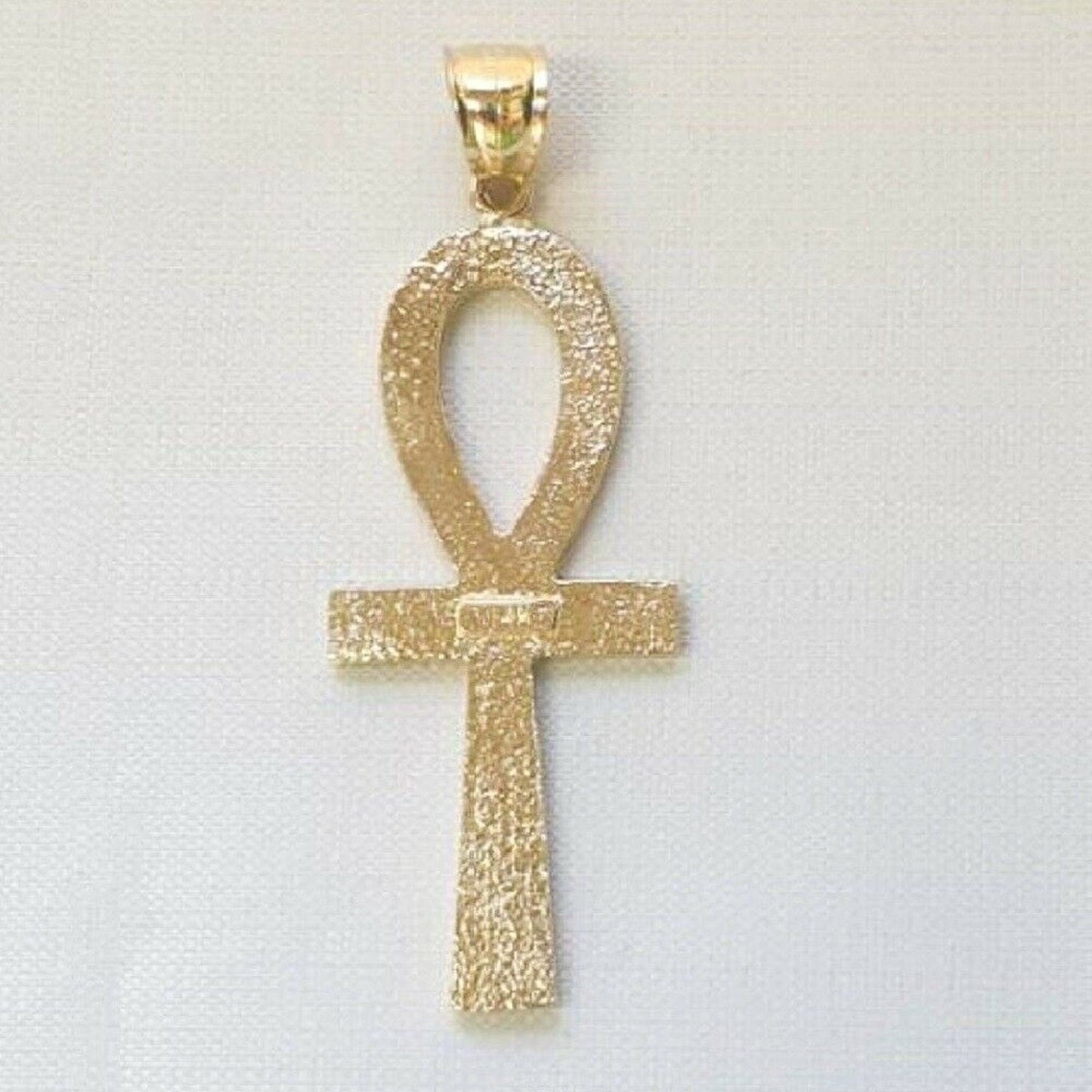 14K Yellow Gold Ankh Cross Large Pendant