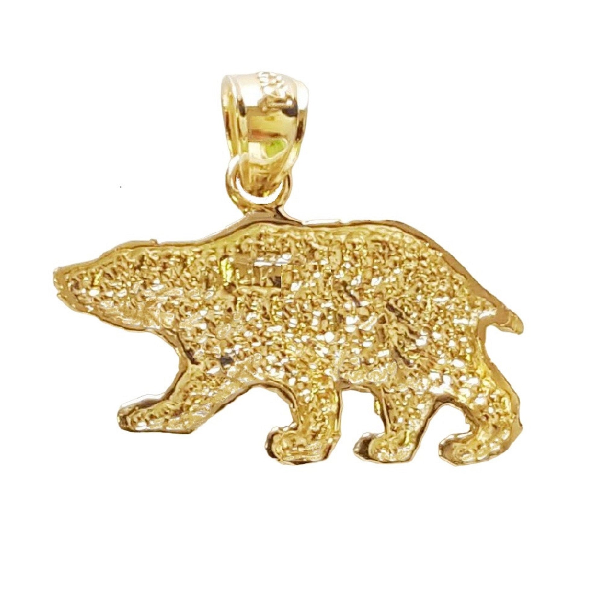 14K Yellow Gold Bear Pendant