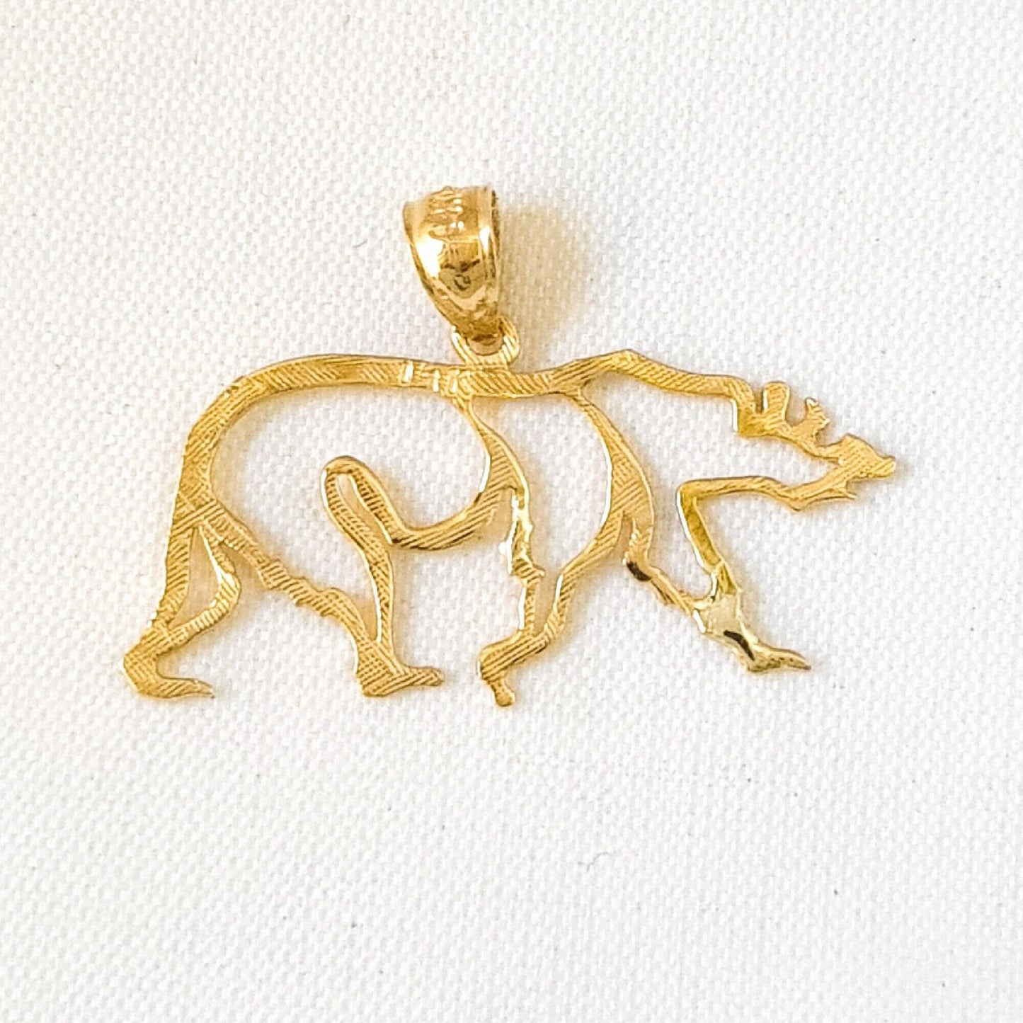 14K Yellow Gold BEAR Pendant