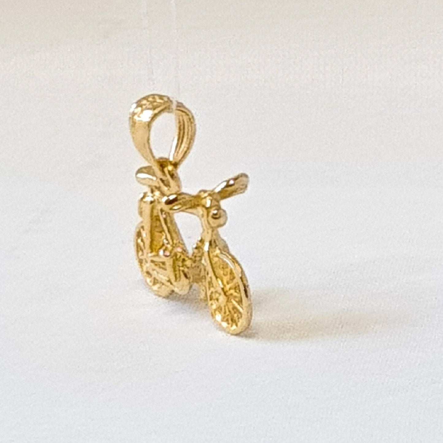 14K Yellow Gold Bicycle 3D (3Dimensional) Pendant