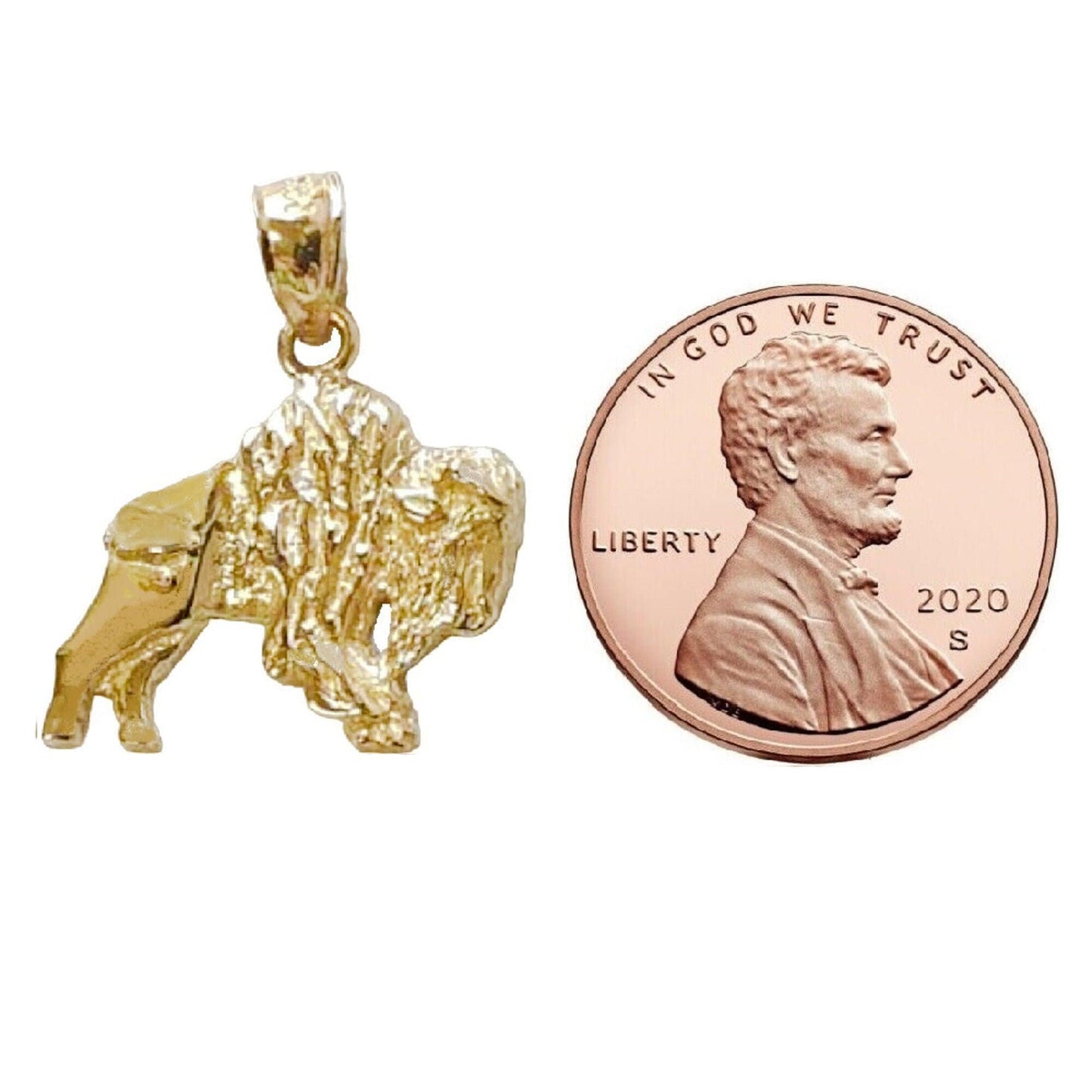 14K Yellow Gold Bison Pendant