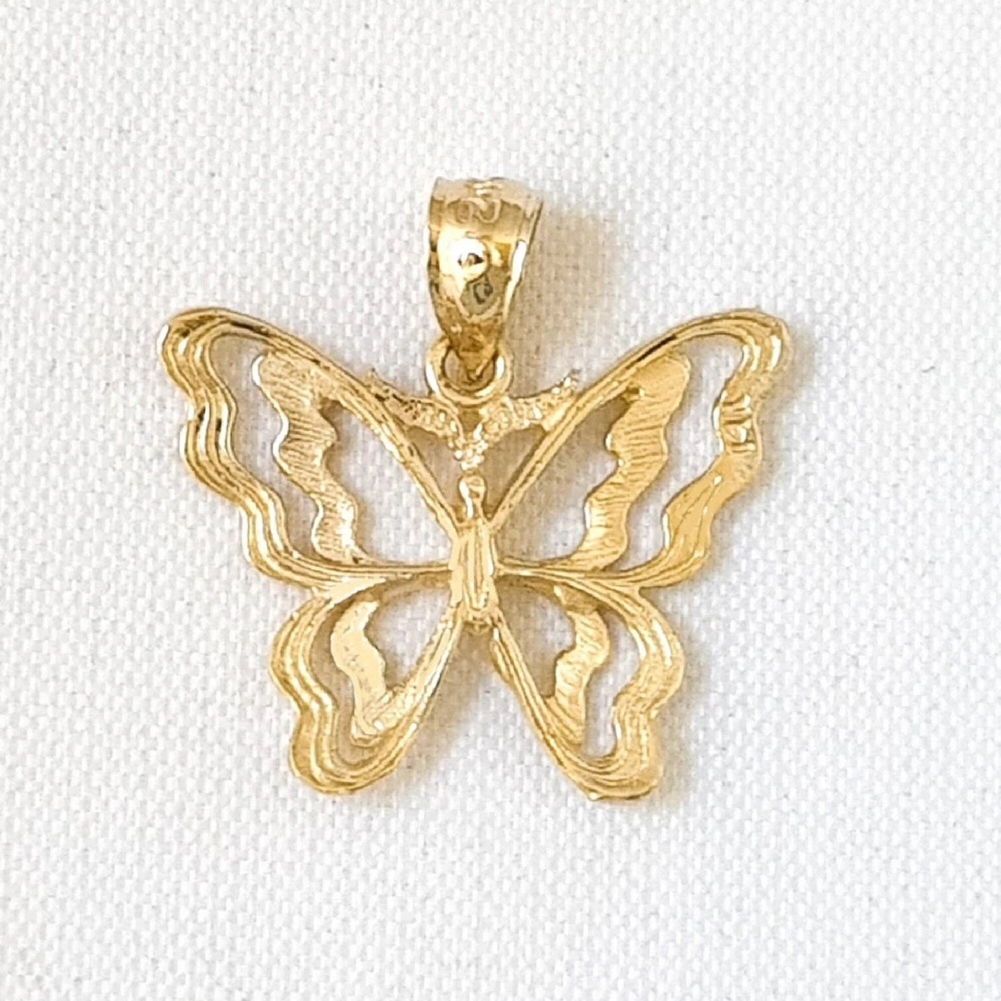 14k Yellow Gold Butterfly Pendant
