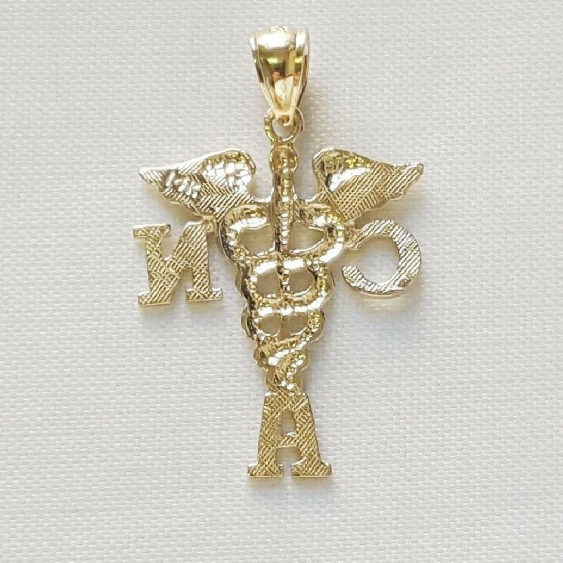 14K Yellow Gold CNA Certified Nursing Assistant Pendant