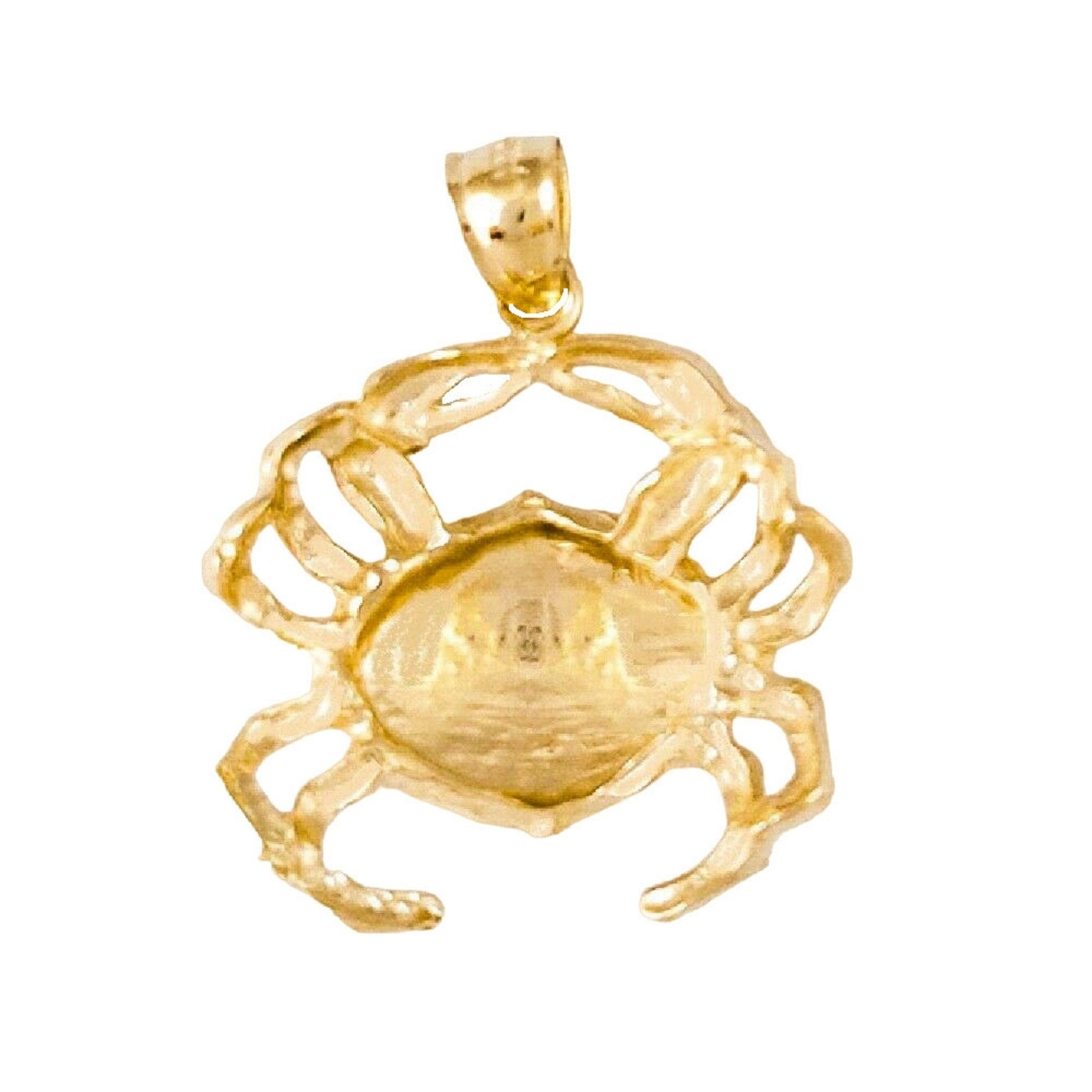 14K Yellow Gold Crab Pendant