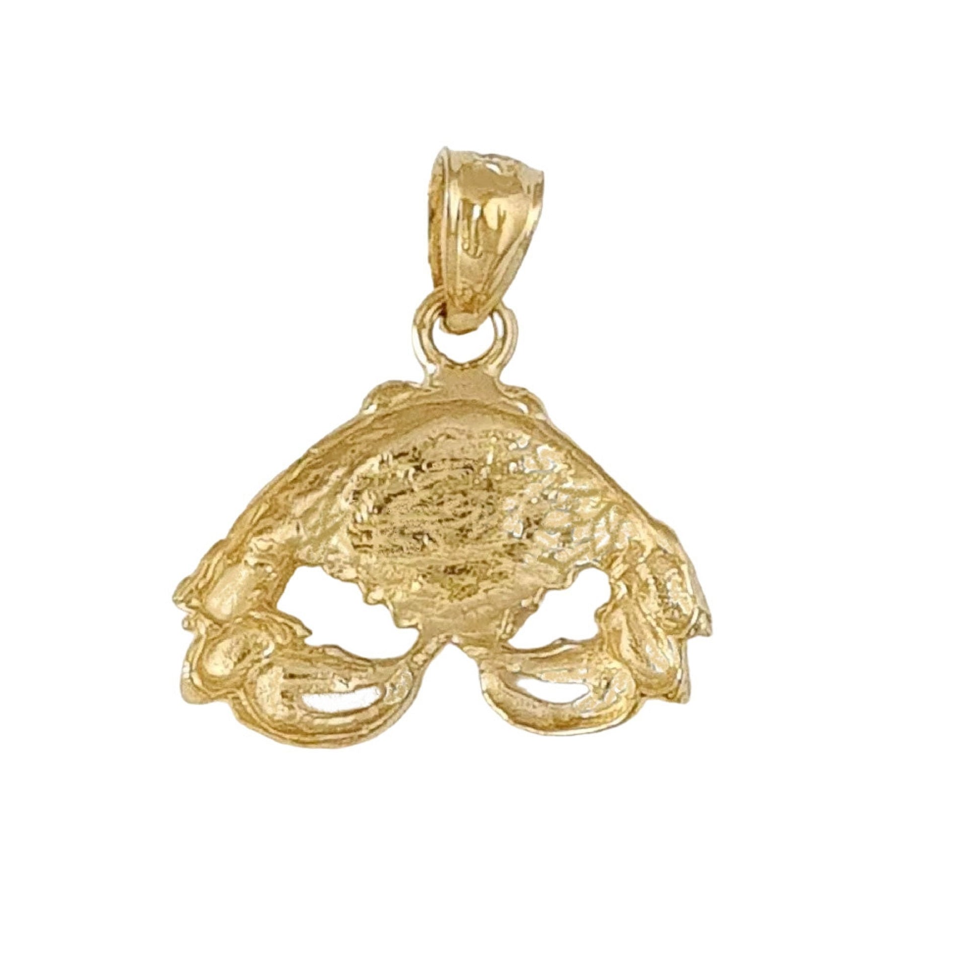 14K Yellow Gold Crab Pendant