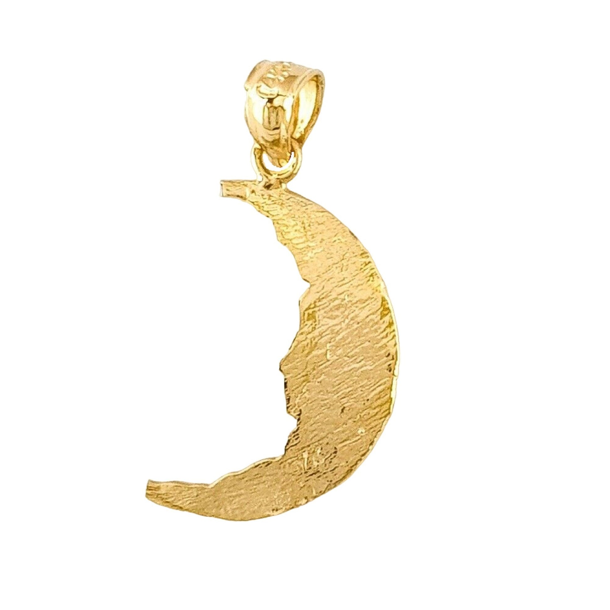 14K Yellow Gold Crescent Moon Pendant