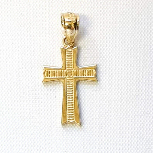 14K Yellow Gold Cross Charm Pendant