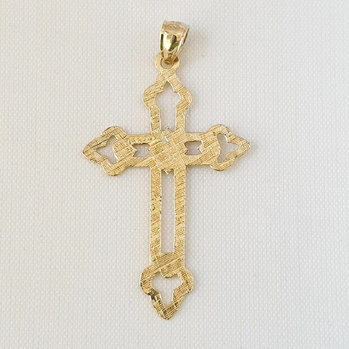 14k Yellow Gold Cross Large Pendant