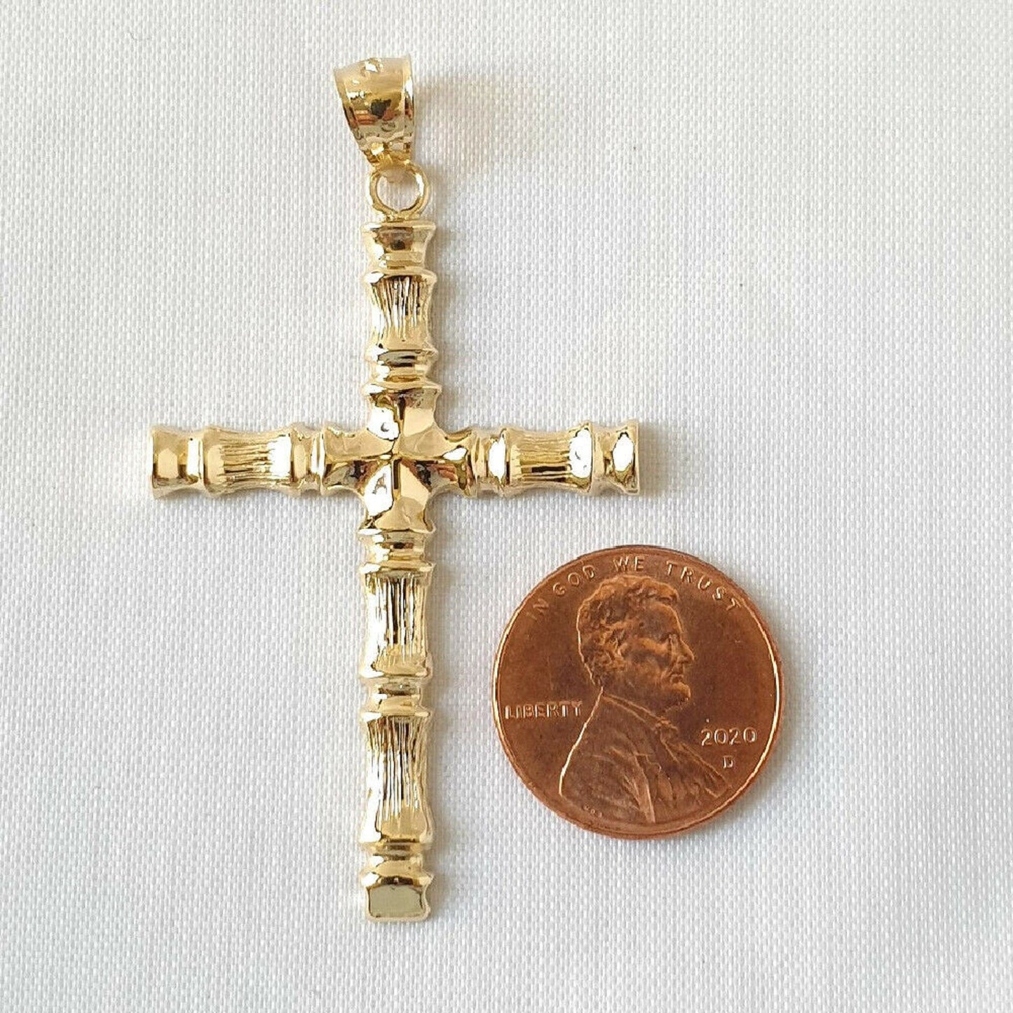 14K Yellow Gold Cross Large Pendant