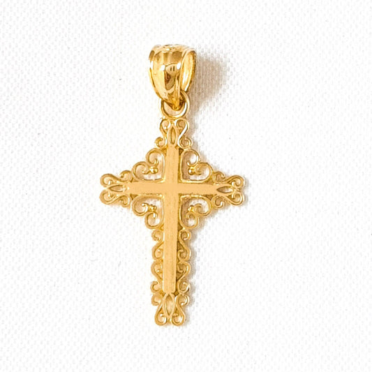 14K Yellow Gold Cross Pendant