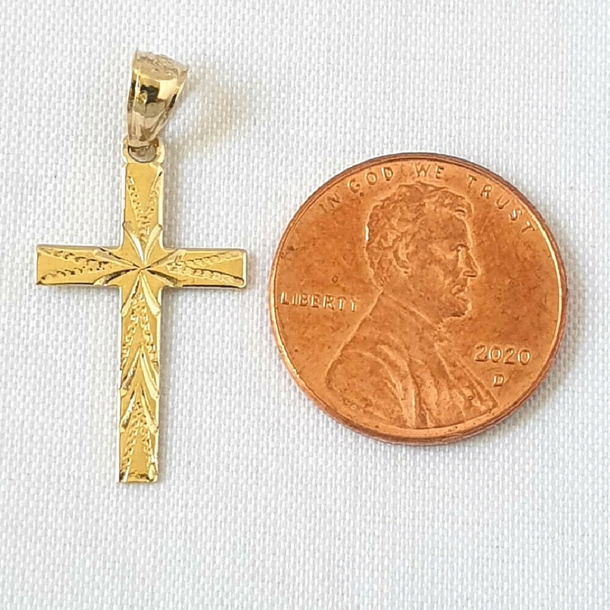 14K Yellow Gold Cross Pendant