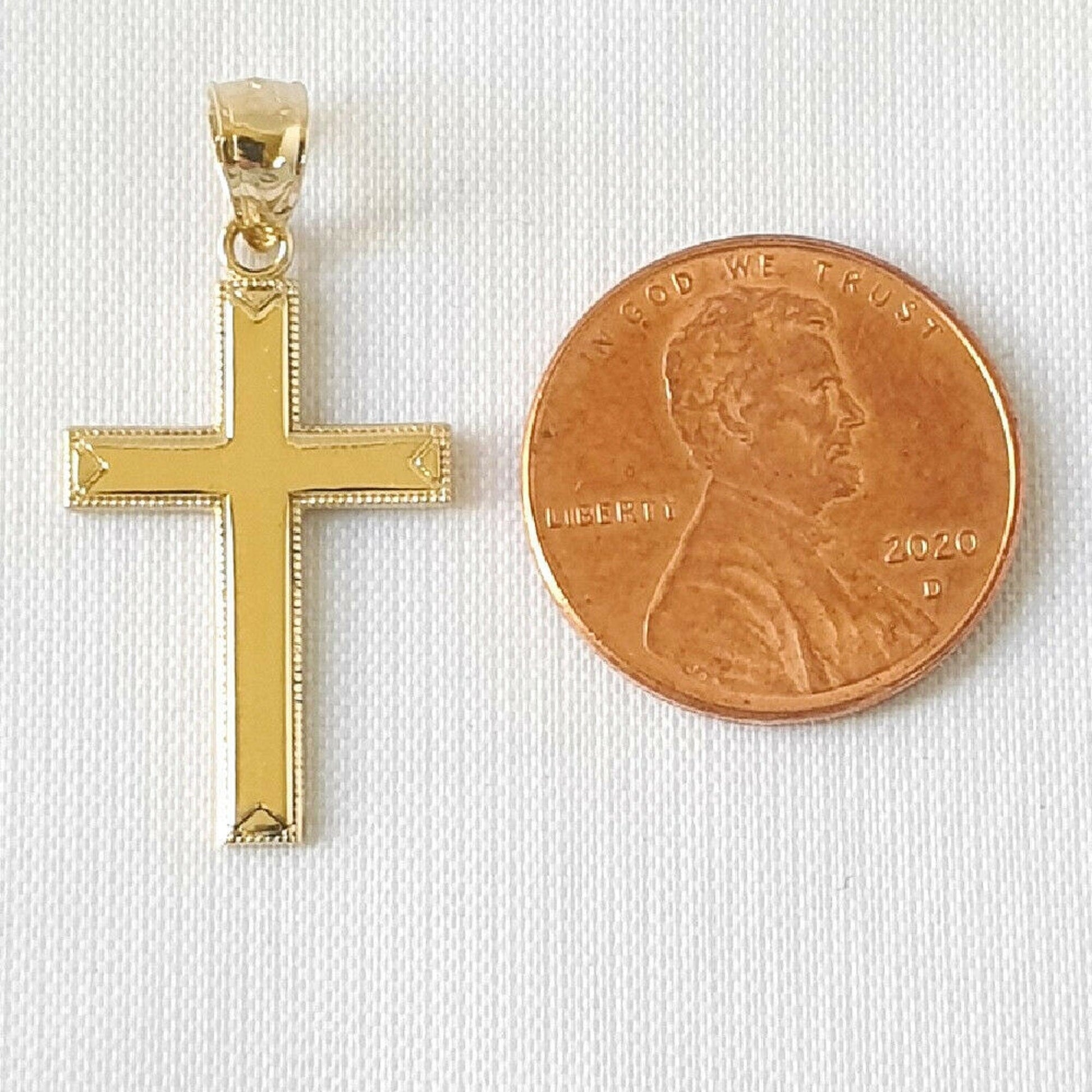 14K Yellow Gold Cross Pendant