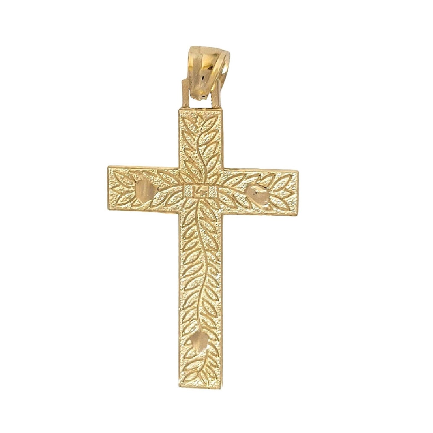 14K Yellow Gold Crucifix Cross Pendant