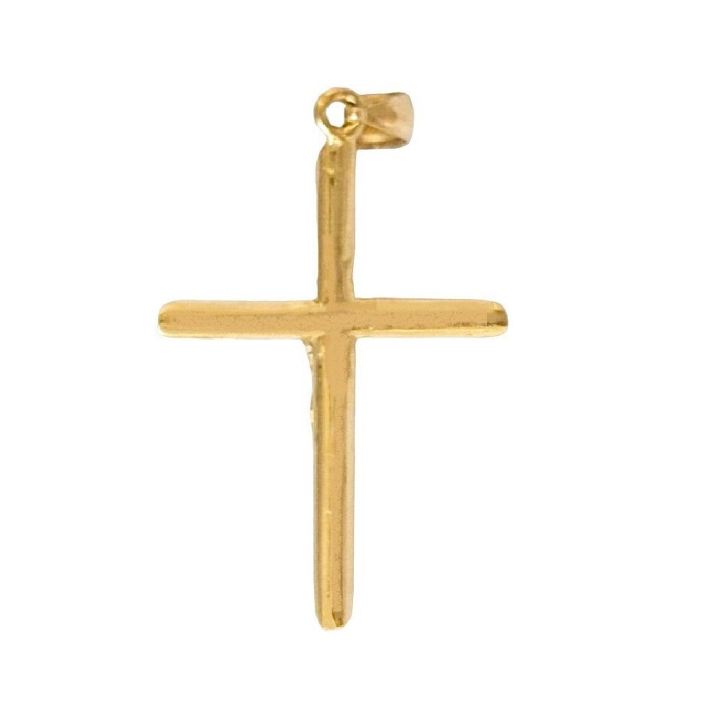 14K Yellow Gold Crucifix Cross Solid Pendant