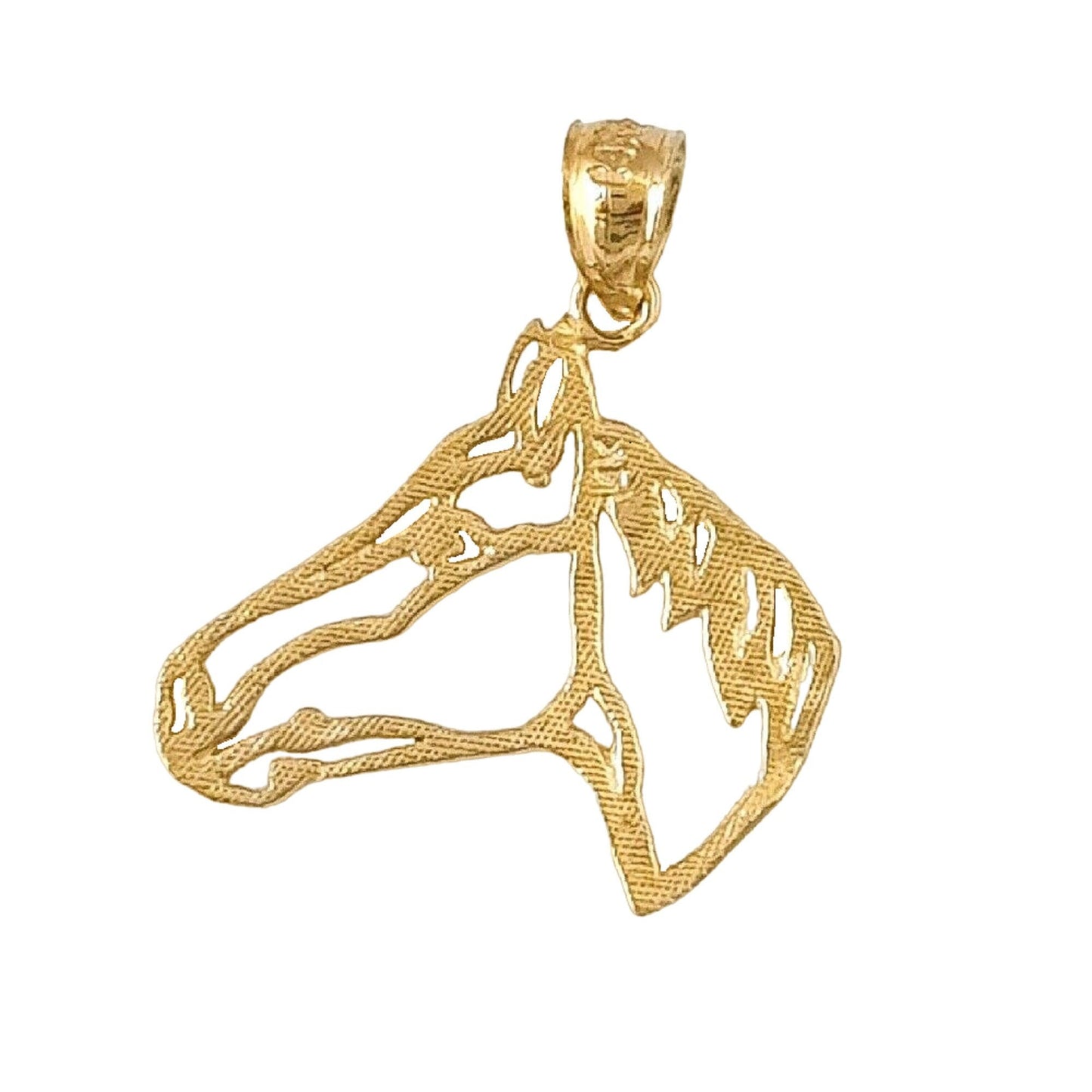14K Yellow Gold Cut-out Horse Pendant
