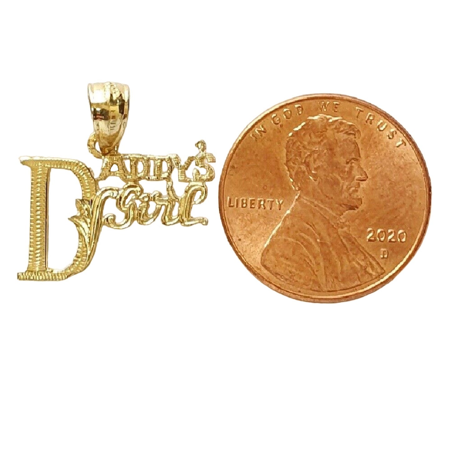 14K Yellow Gold Daddys Girl Pendant