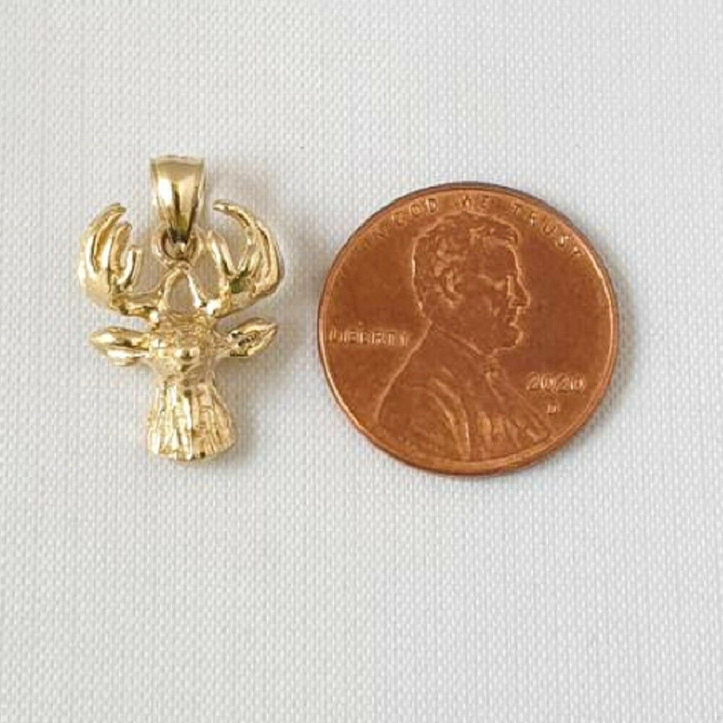 14K Yellow Gold Deer Head Pendant